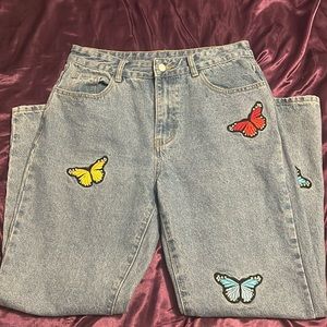 Jeans with Butterflies